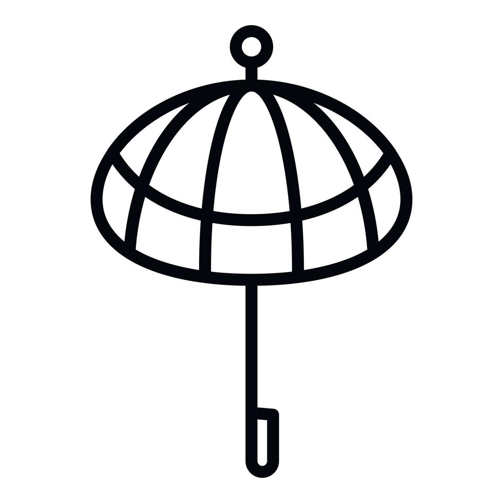 icono de paraguas decorativo, estilo de esquema vector
