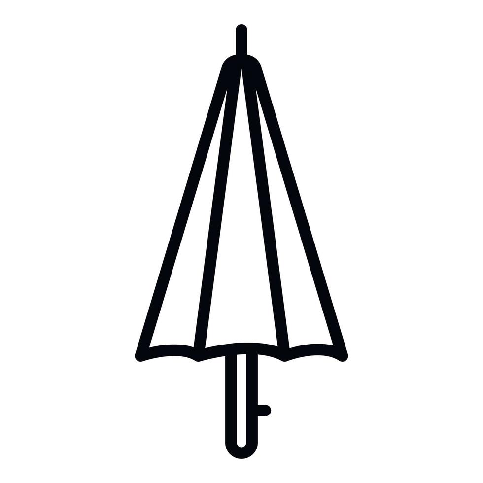 Folded beach umbrella icon, outline style vector