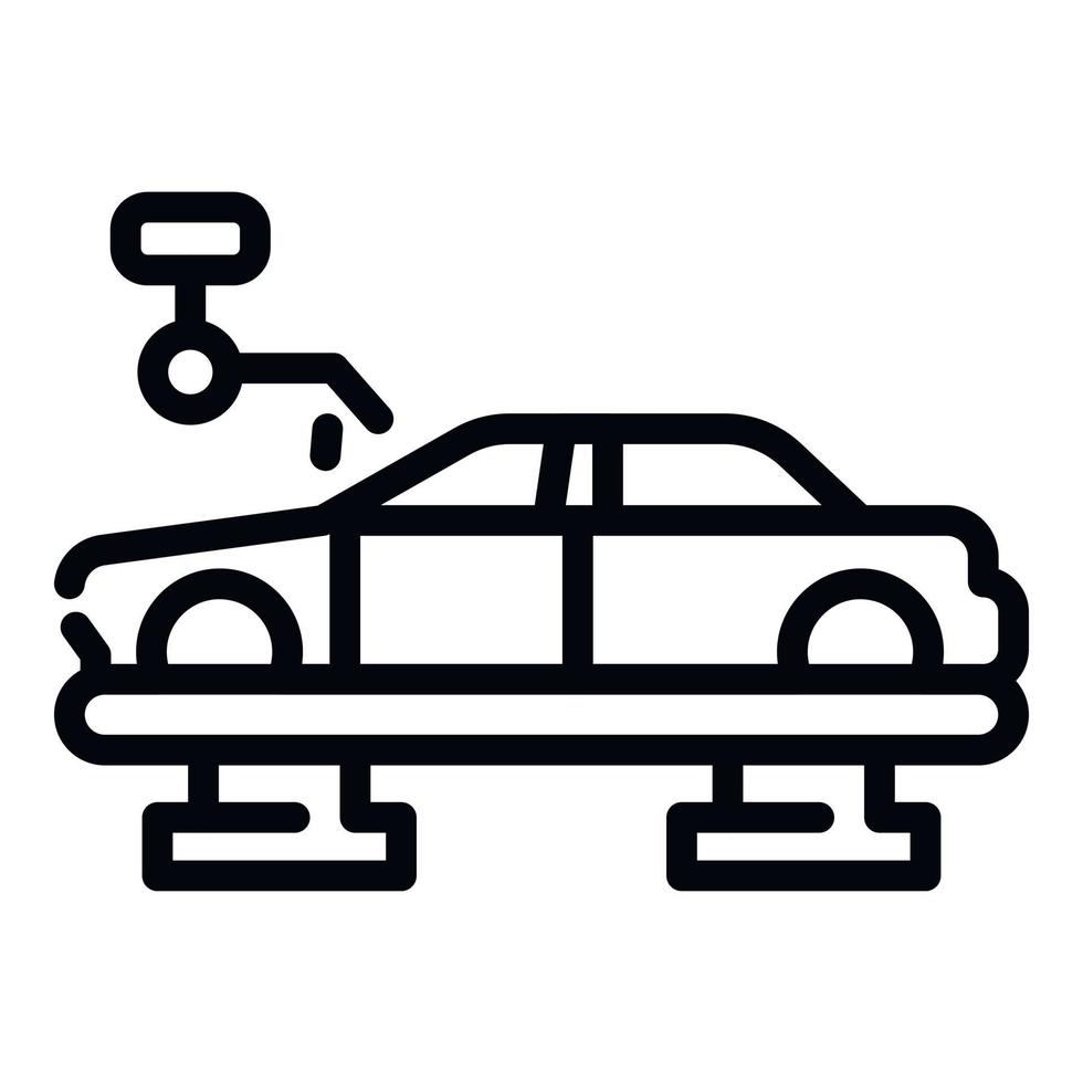 Car assembly line icon, outline style vector