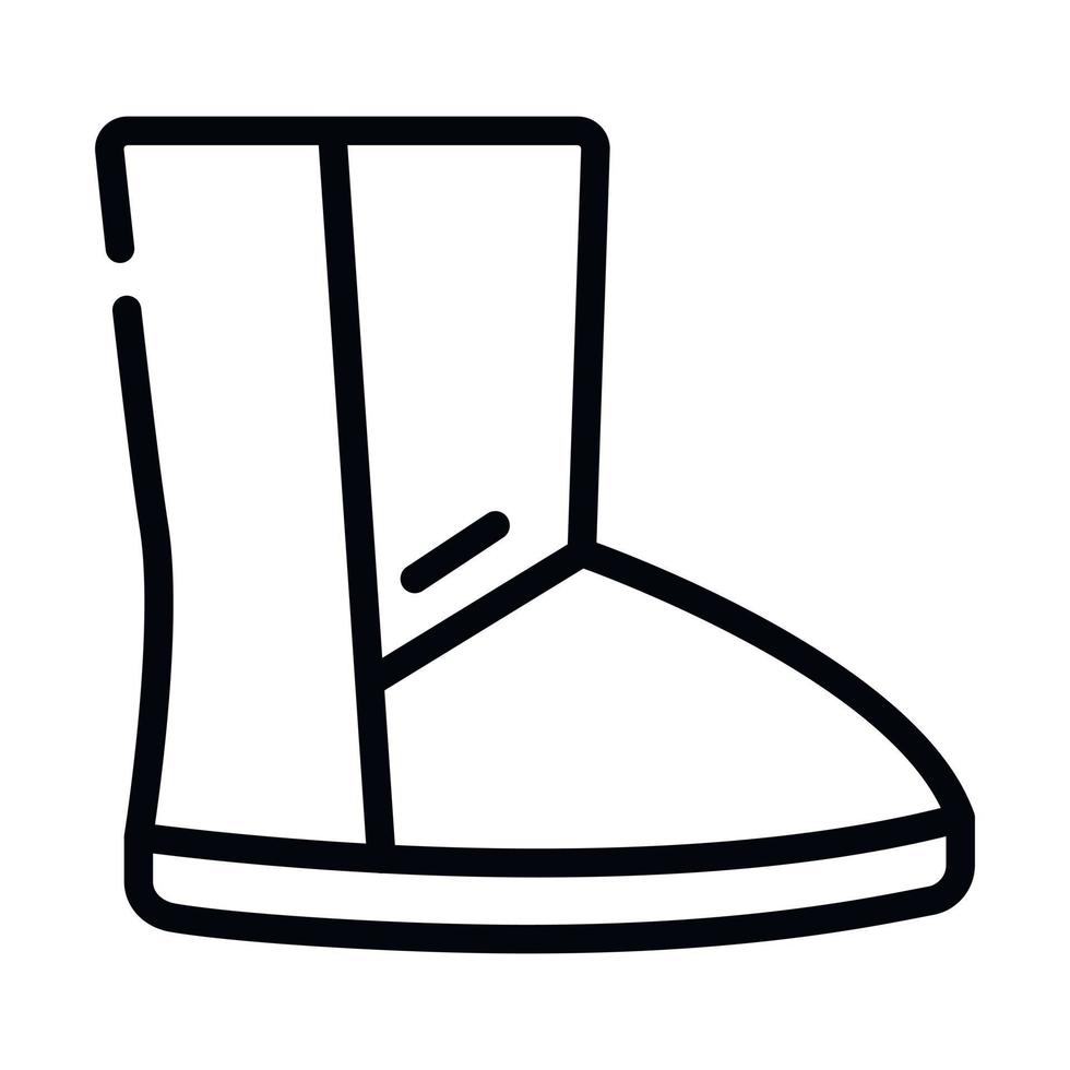 Casual ugg boot icon, outline style vector