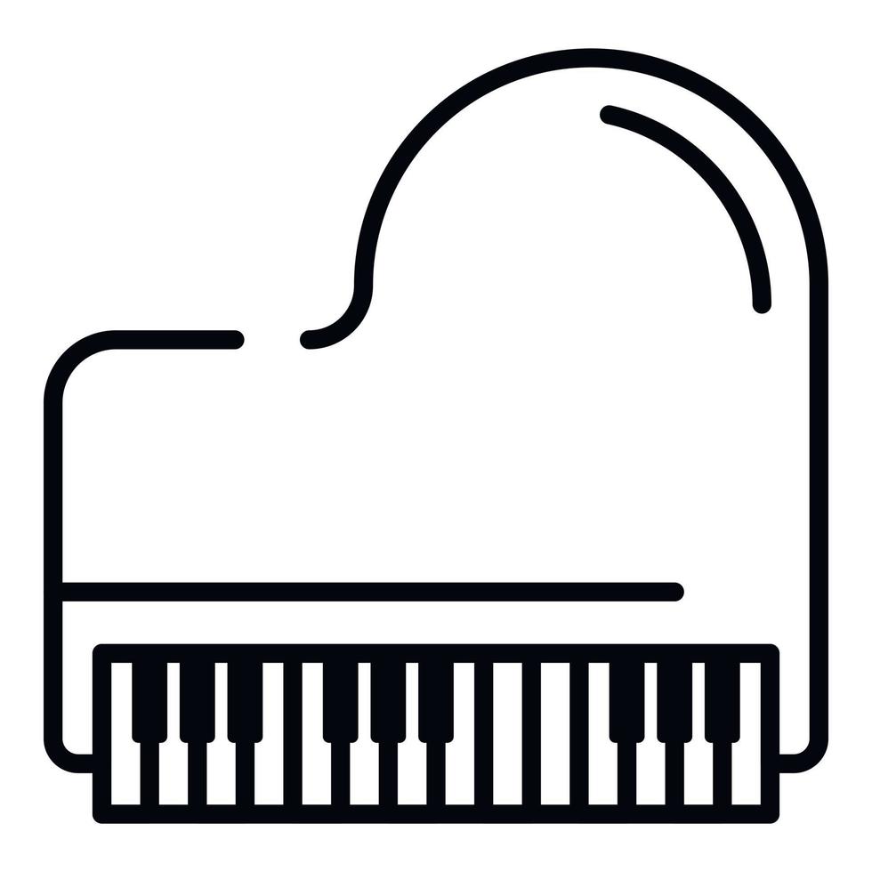 Retro grand piano icon, outline style vector