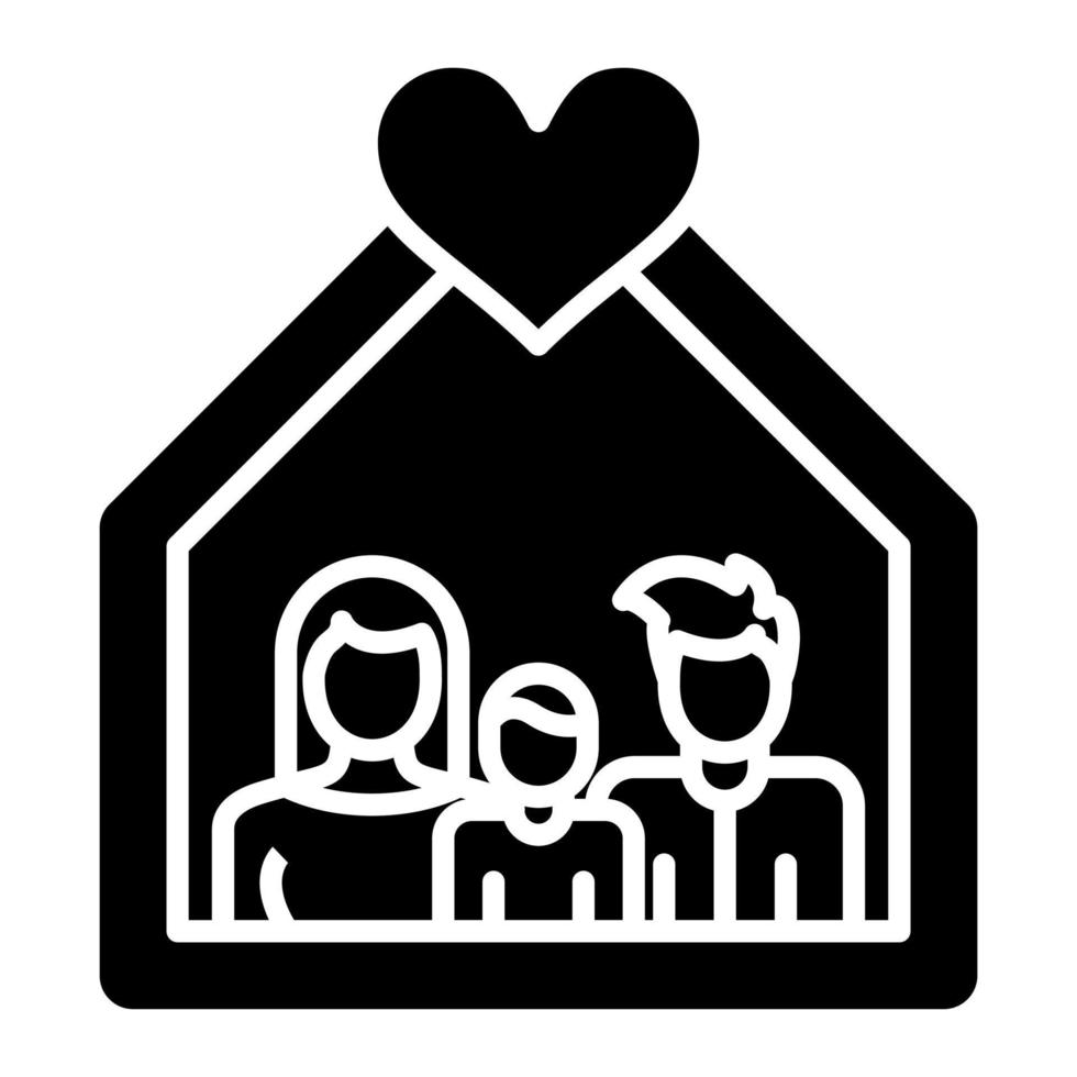 Family Home Glyph Icon vector