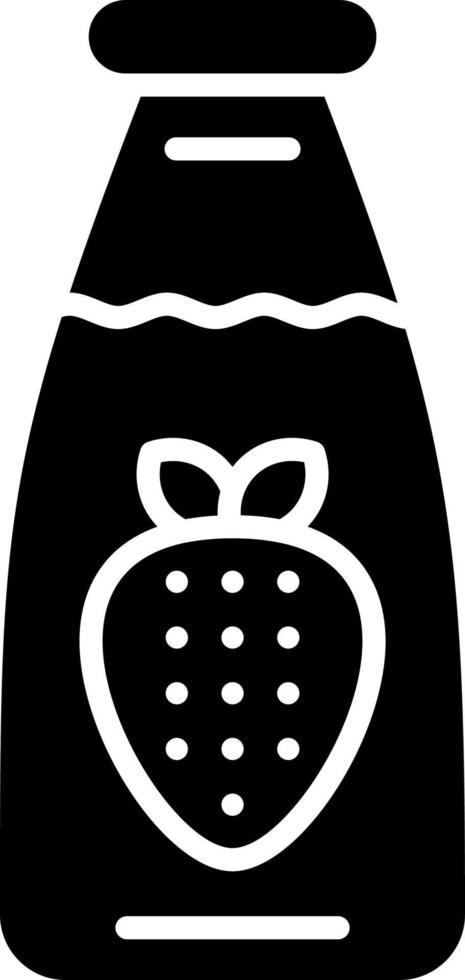 Strawberry Milk Glyph Icon vector