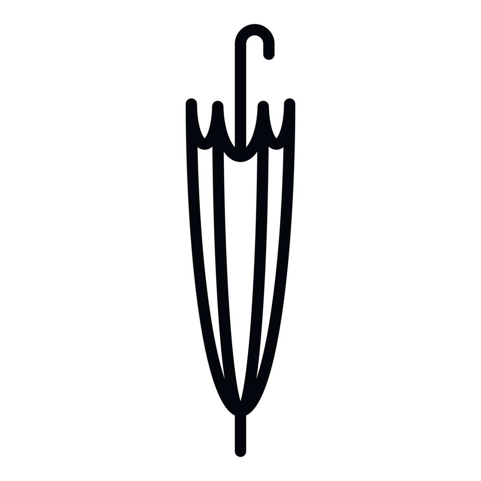 Folded umbrella cane icon, outline style vector