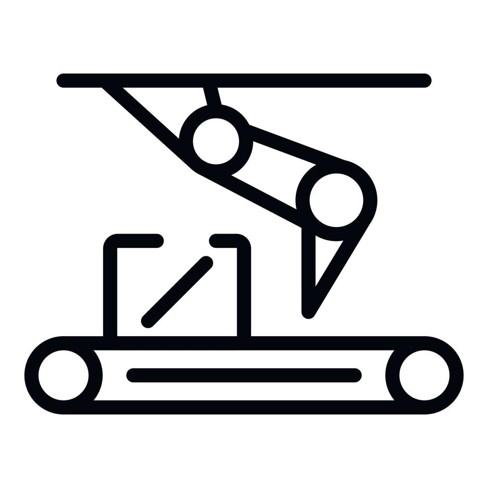 Assembly line icon, outline style vector