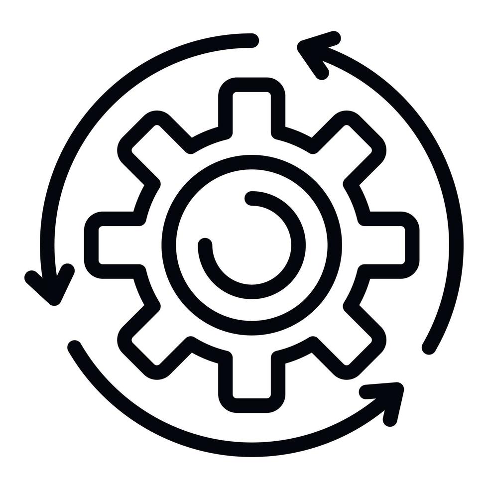 Assembly gear wheel icon, outline style vector