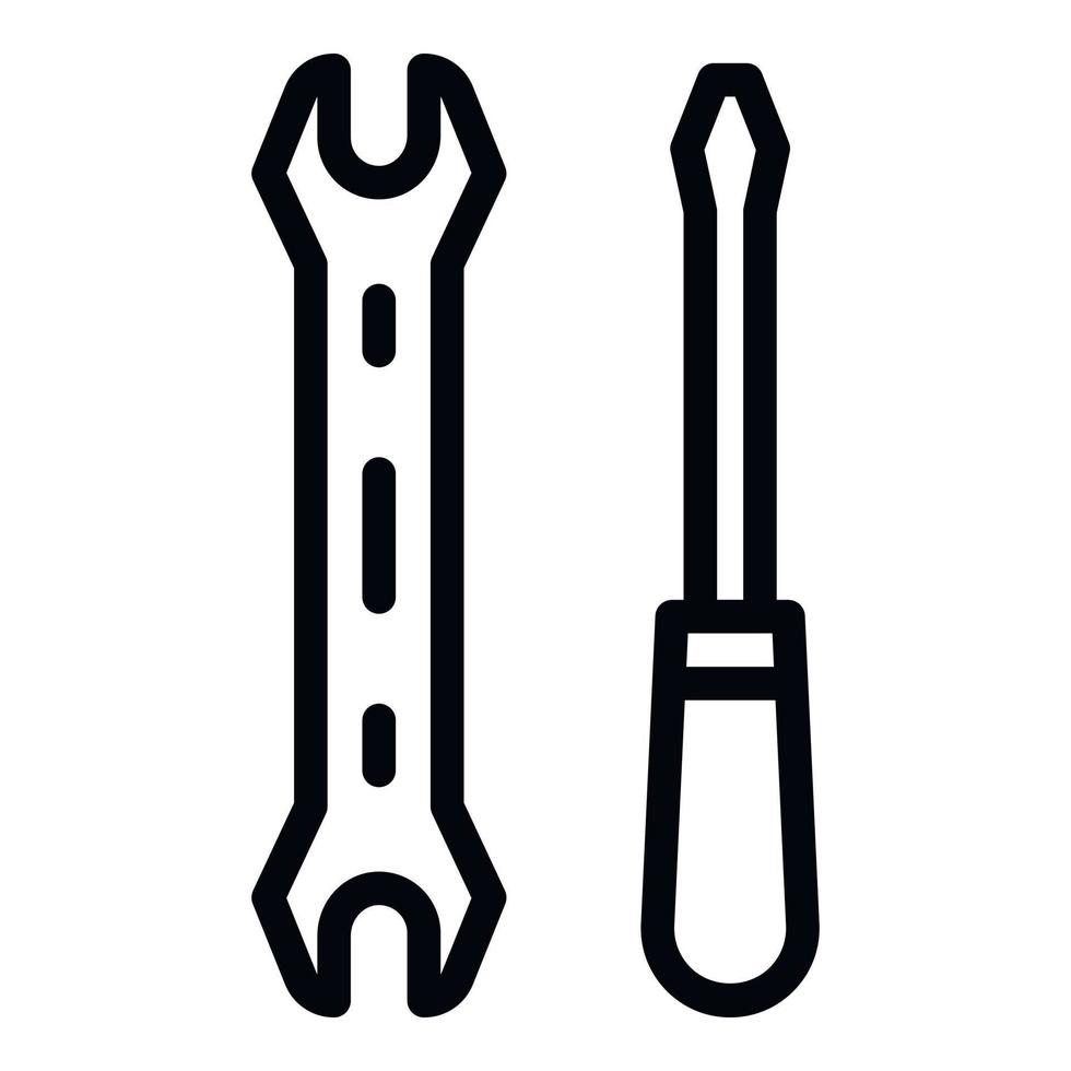 Plumbing tools icon, outline style vector