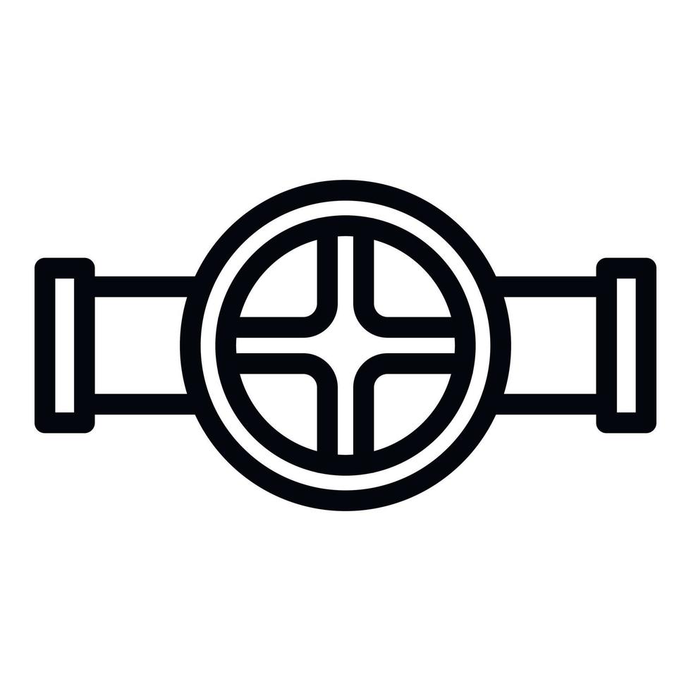 Wheel pipe tap icon, outline style vector