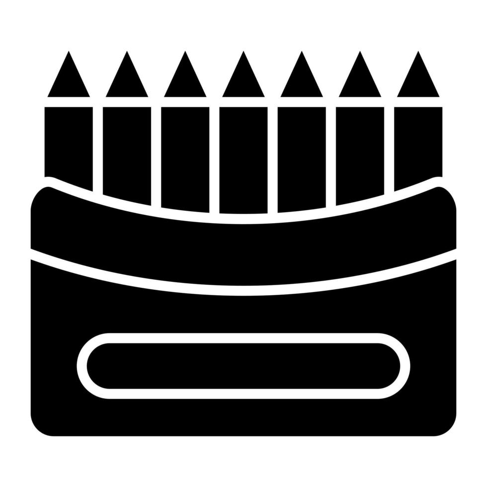 Crayon Glyph Icon vector