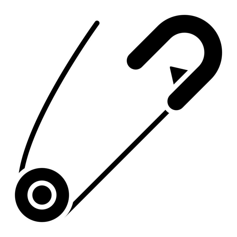 Safety Pin Glyph Icon vector