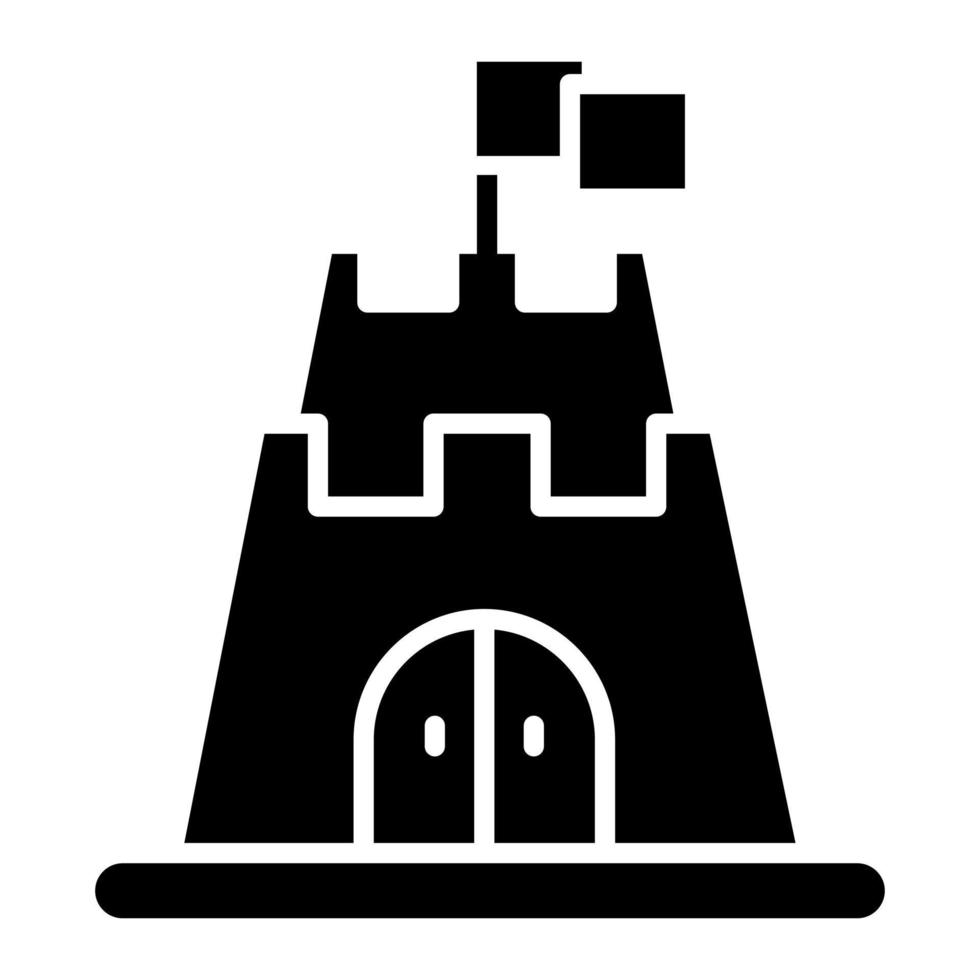 icono de glifo de juguete de castillo vector