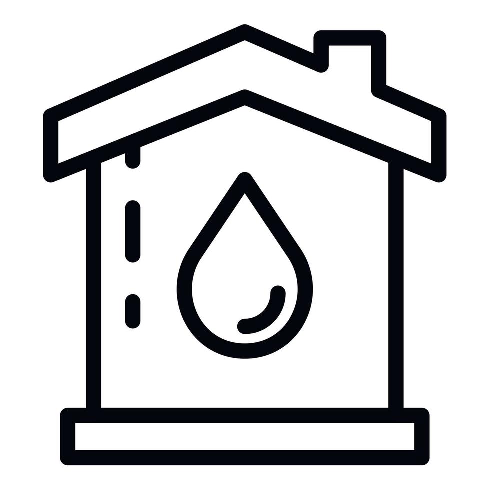 Home water system icon, outline style vector