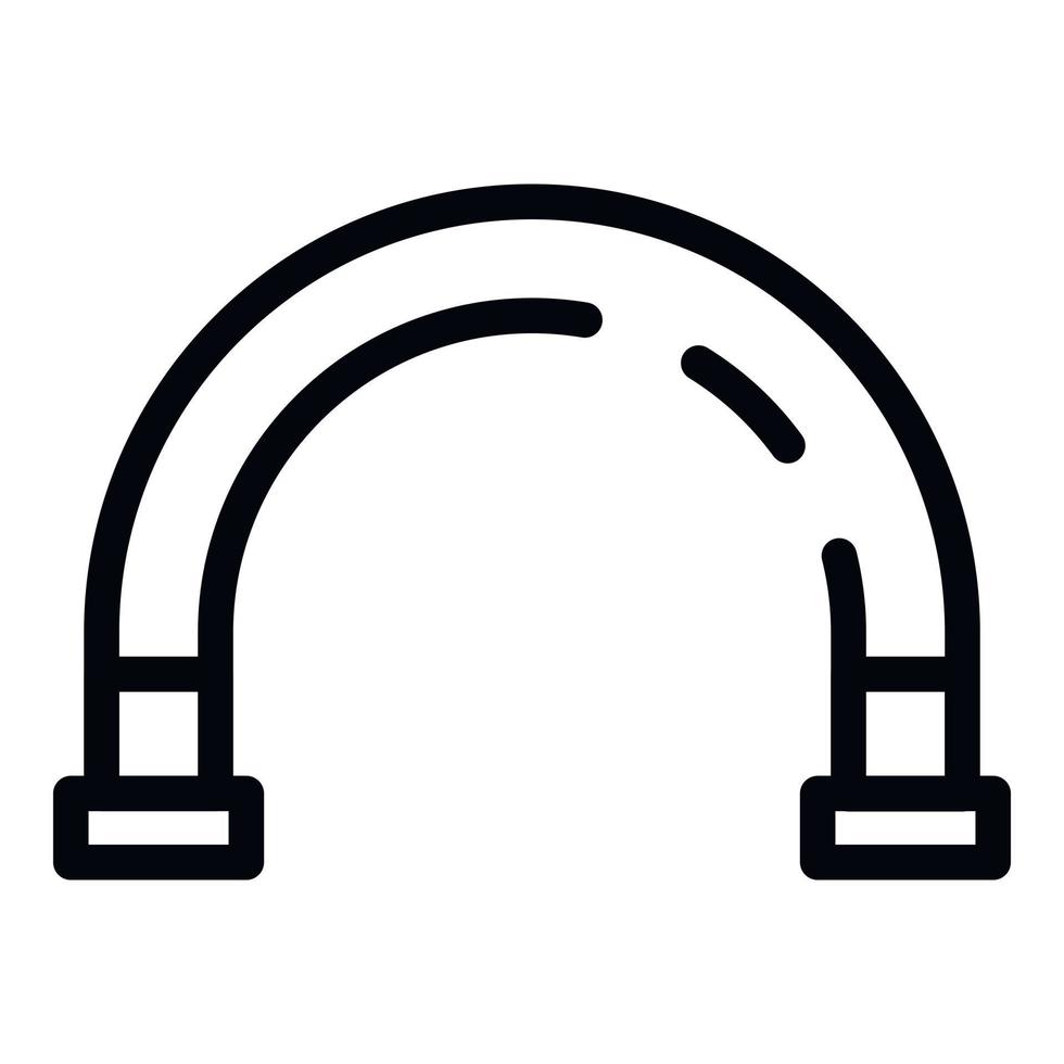 Curve pipe icon, outline style vector