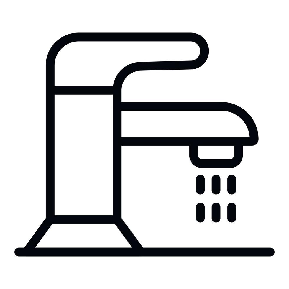 Basin faucet icon, outline style vector