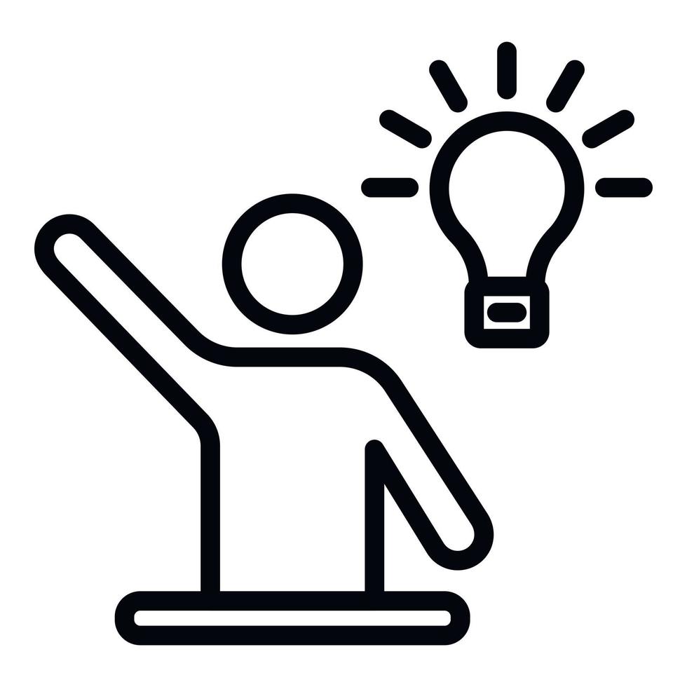 Man bulb idea icon, outline style vector