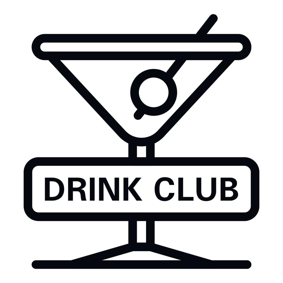 Drink club icon, outline style vector
