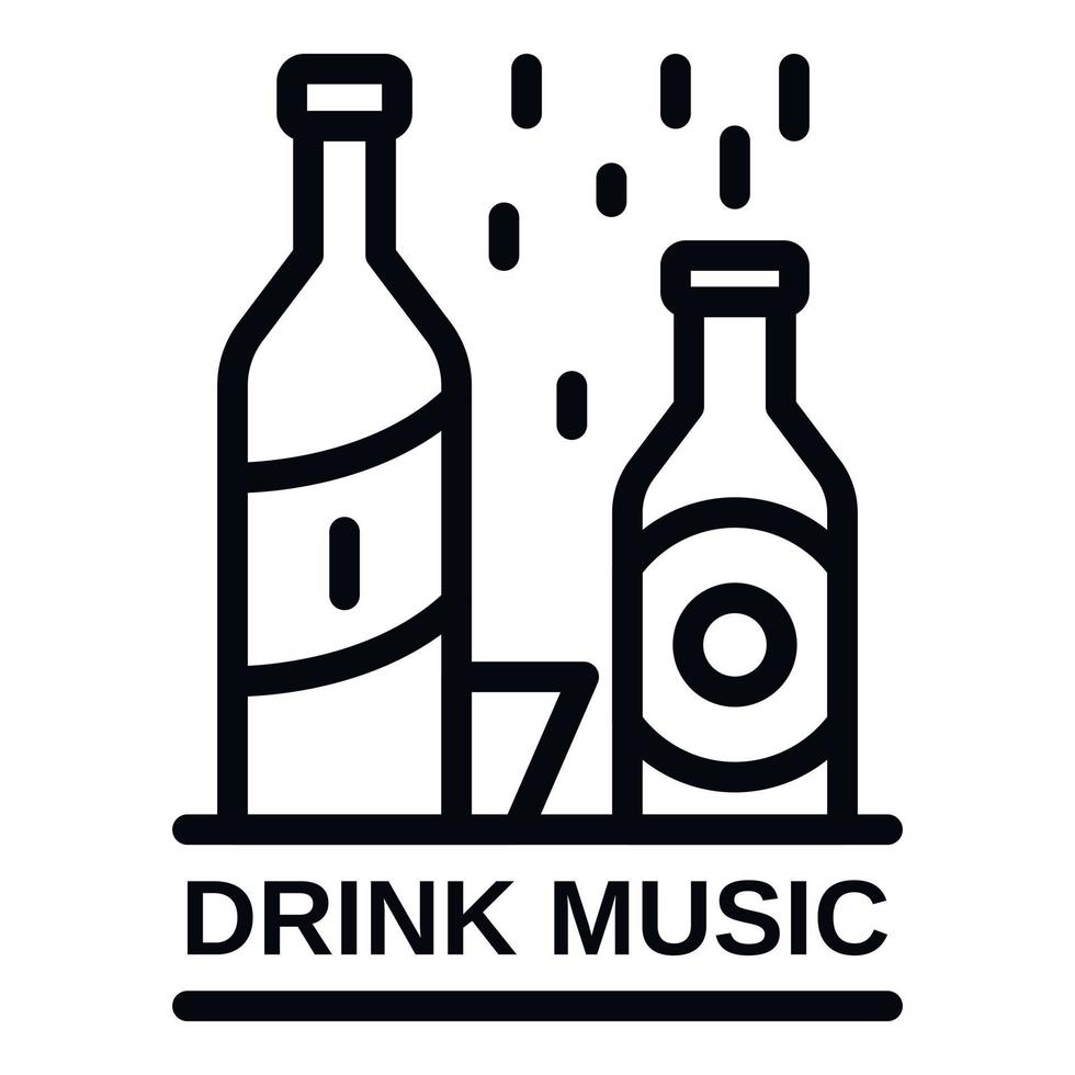 Drink music icon, outline style vector