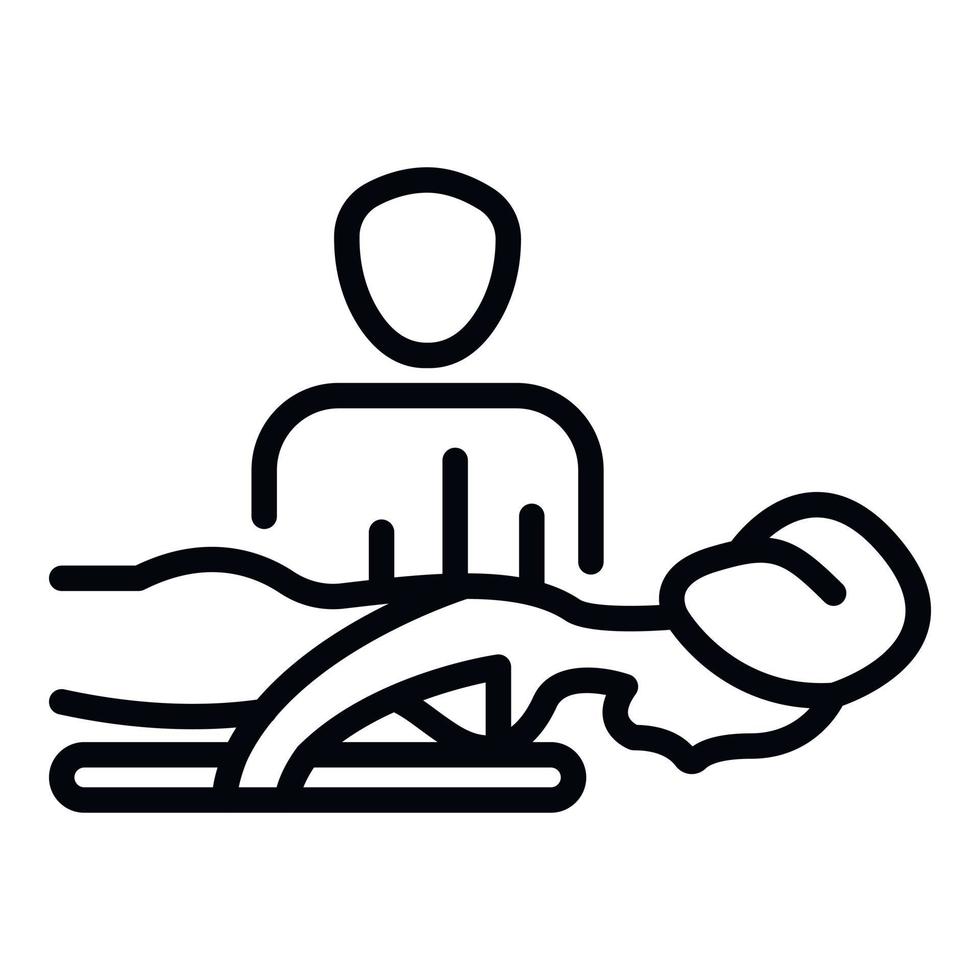 icono de masaje de salón spa, estilo de contorno vector