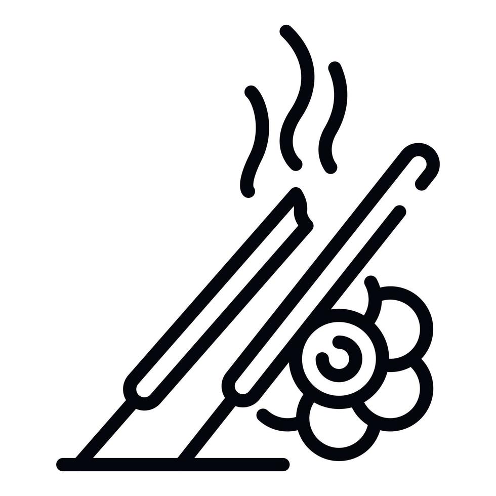 icono de palos de humo, estilo de esquema vector