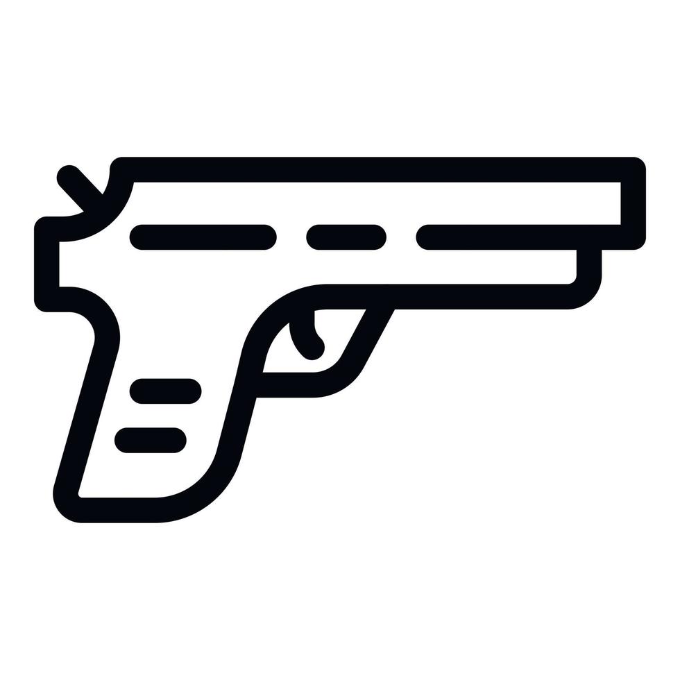 Police pistol icon, outline style vector