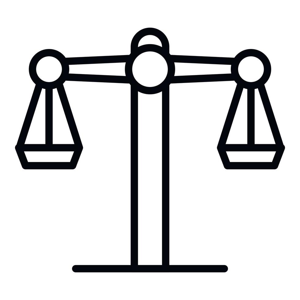 Judge balance icon, outline style vector