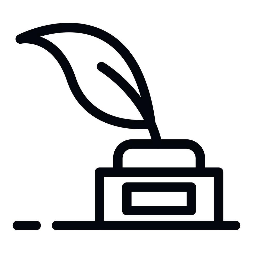 Escribir La Plantilla De Pluma. Icono De Dibujo De Estilo De Contorno.  Ilustración De Vector Aislado Para Web O Diseño De Impresión. Ilustraciones  svg, vectoriales, clip art vectorizado libre de derechos. Image