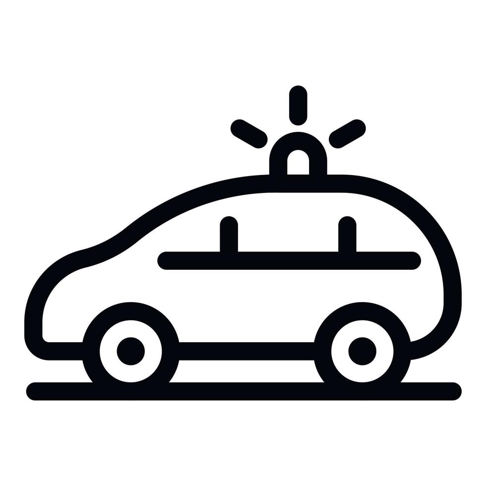 Police car icon, outline style vector