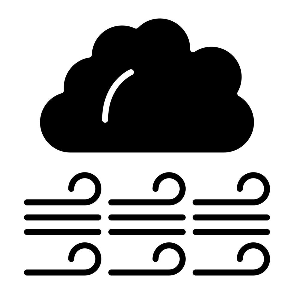 Windy Glyph Icon vector