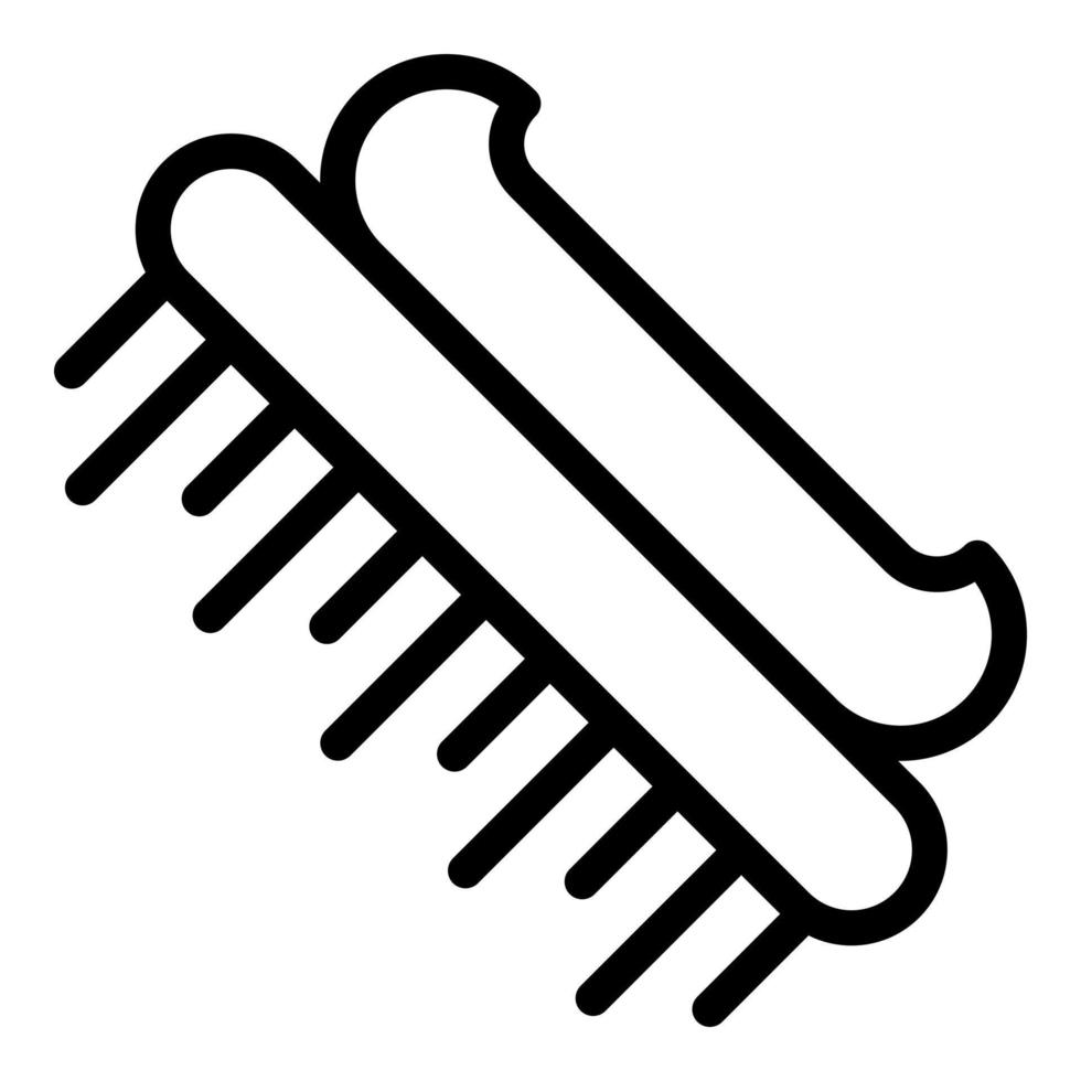 icono de cepillo de uñas, estilo de esquema vector