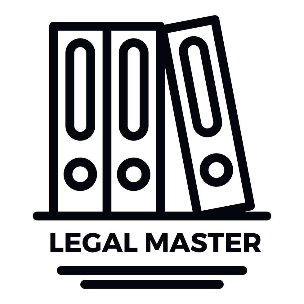 Legal master folder icon, outline style vector