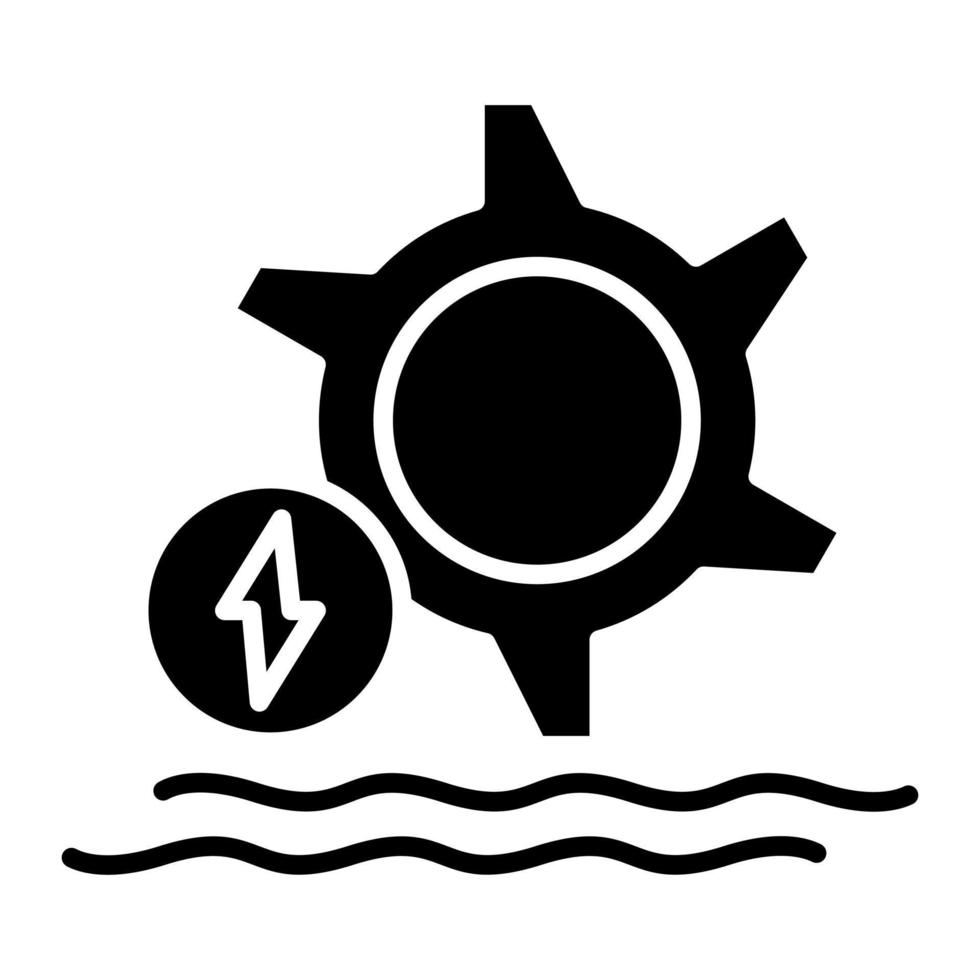 icono de glifo de energía hidroeléctrica vector