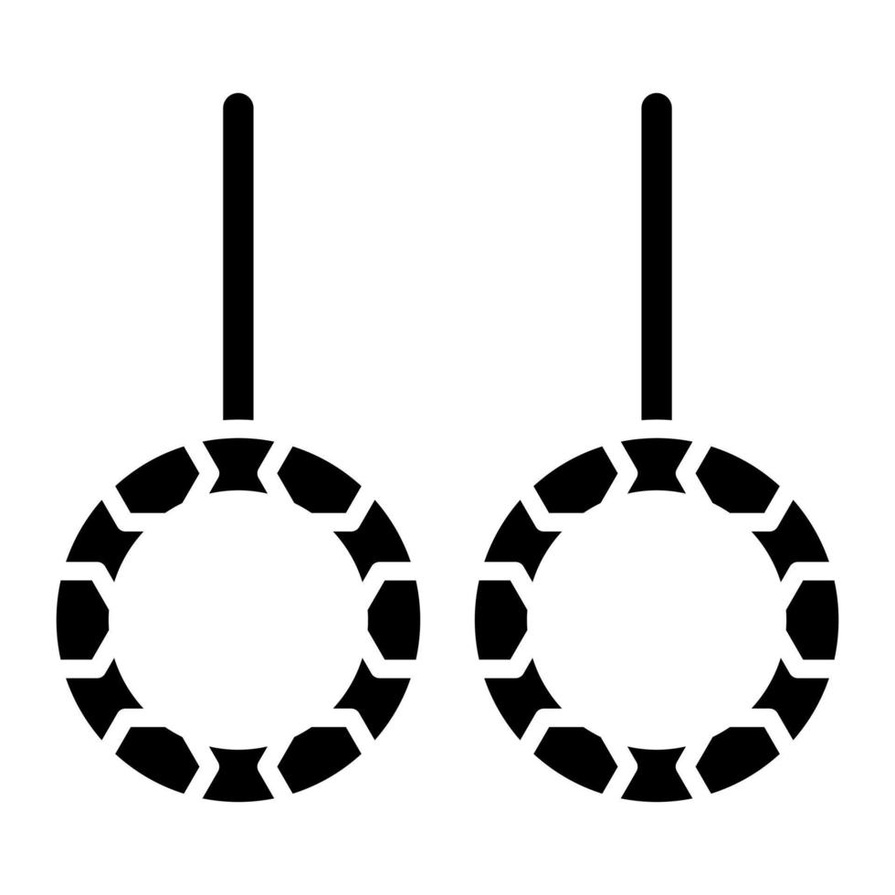 Gym Rings Glyph Icon vector