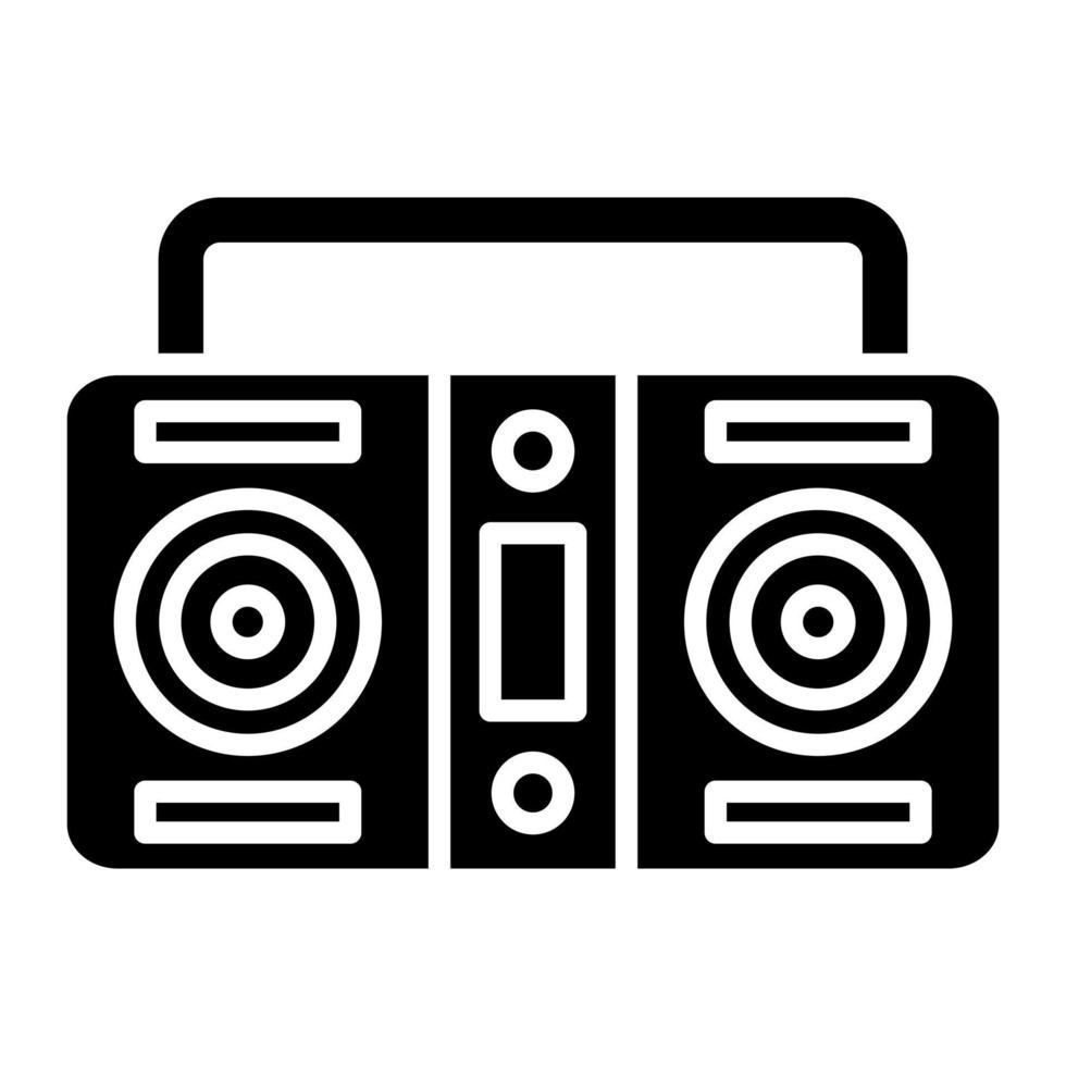 icono de glifo de reproductor de cassette vector