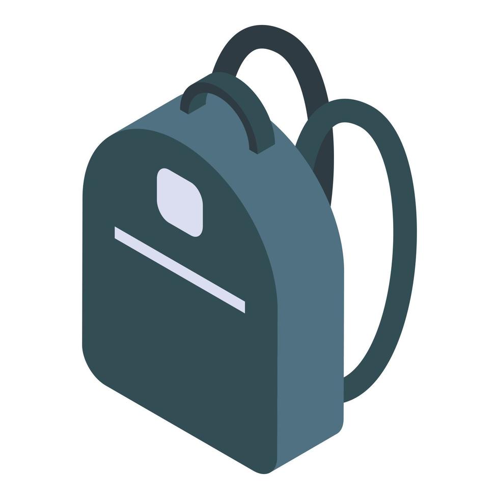 Leather backpack icon, isometric style vector