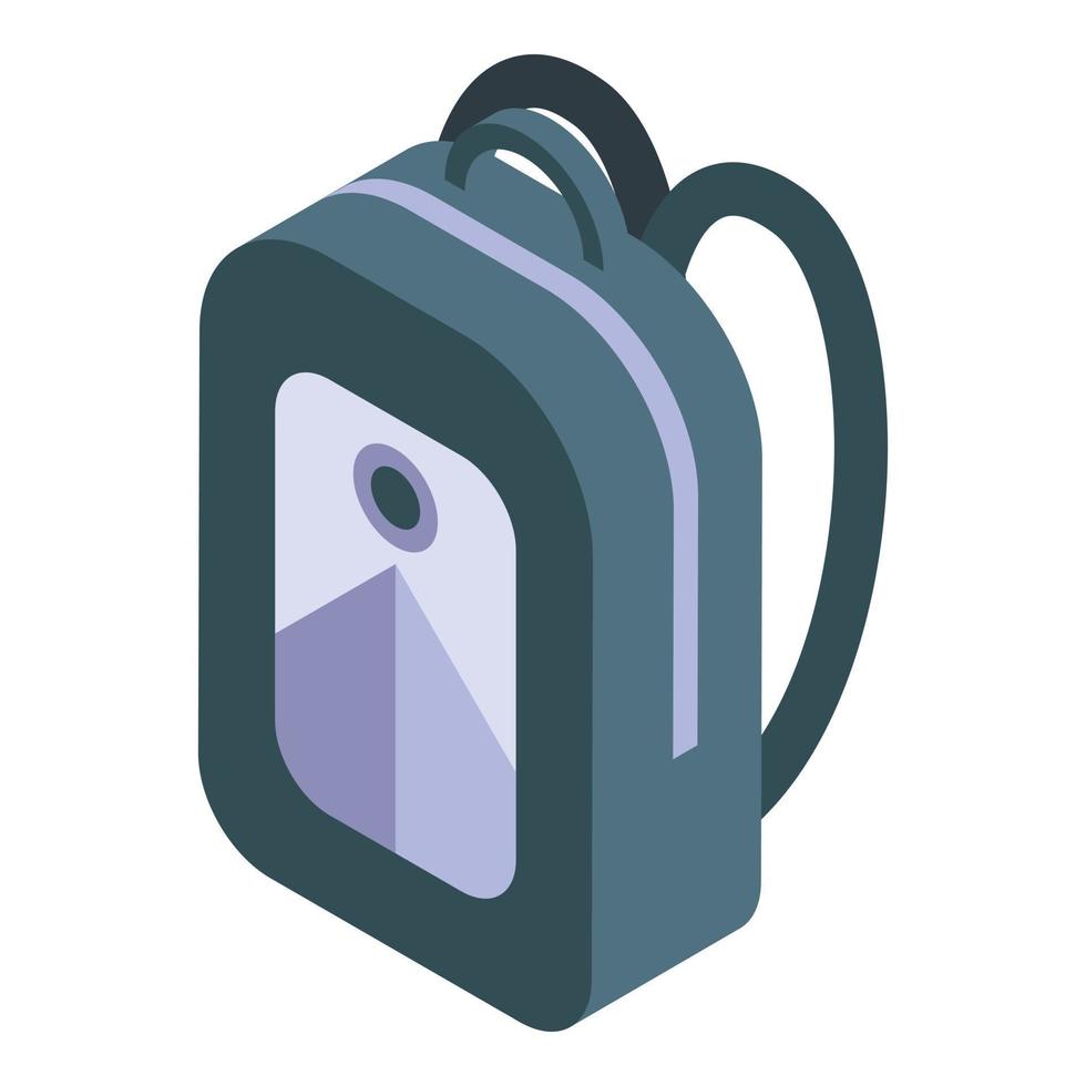 Student backpack icon, isometric style vector