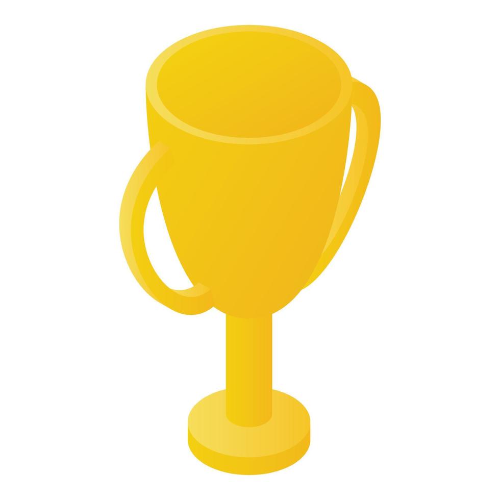 Gold winner cup icon, isometric style vector