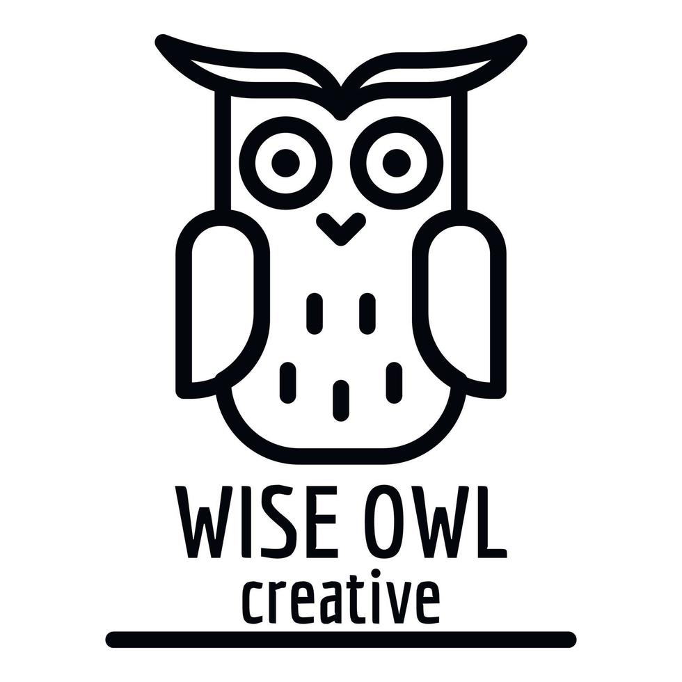Wise owl icon, outline style vector