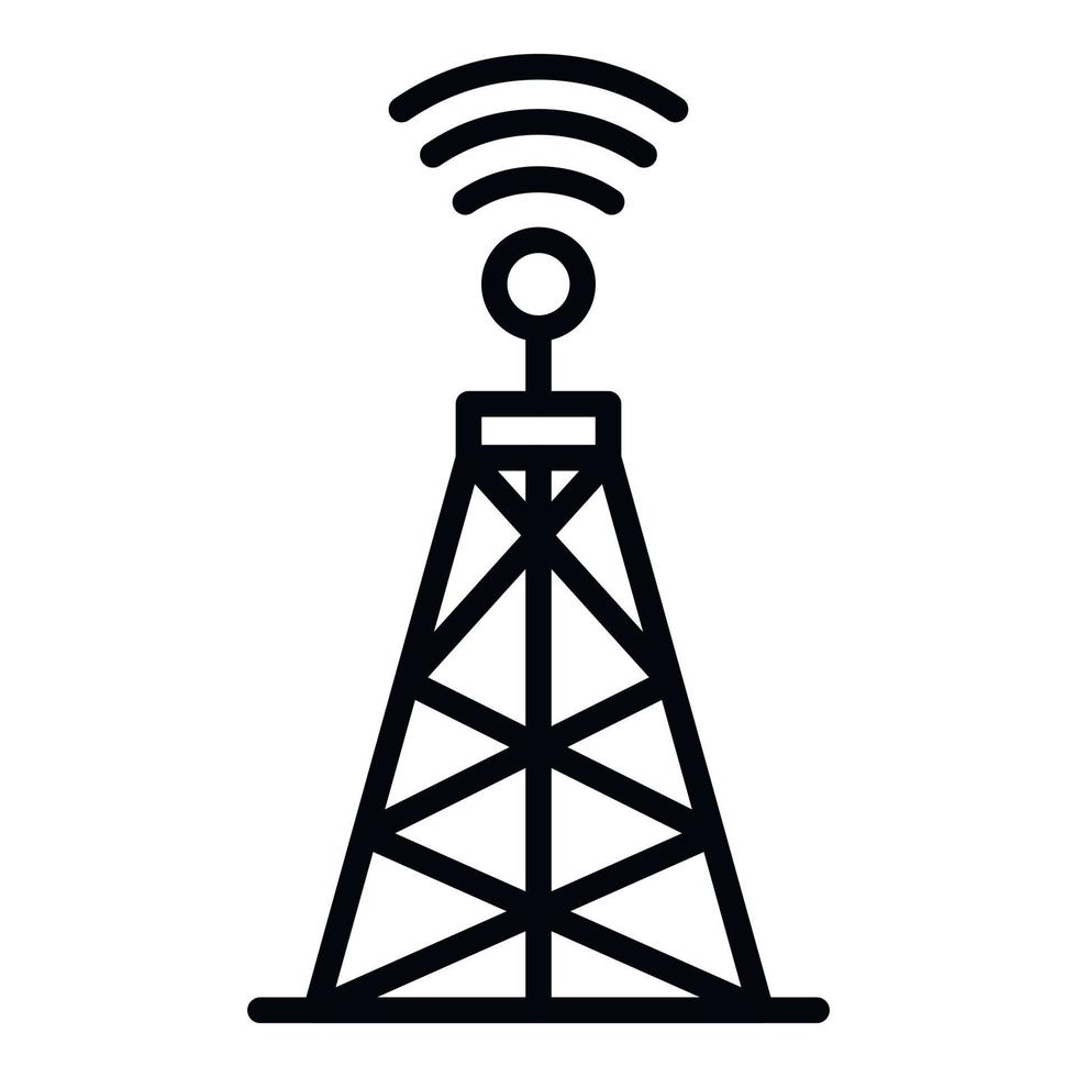 Communication transmitter icon, outline style vector