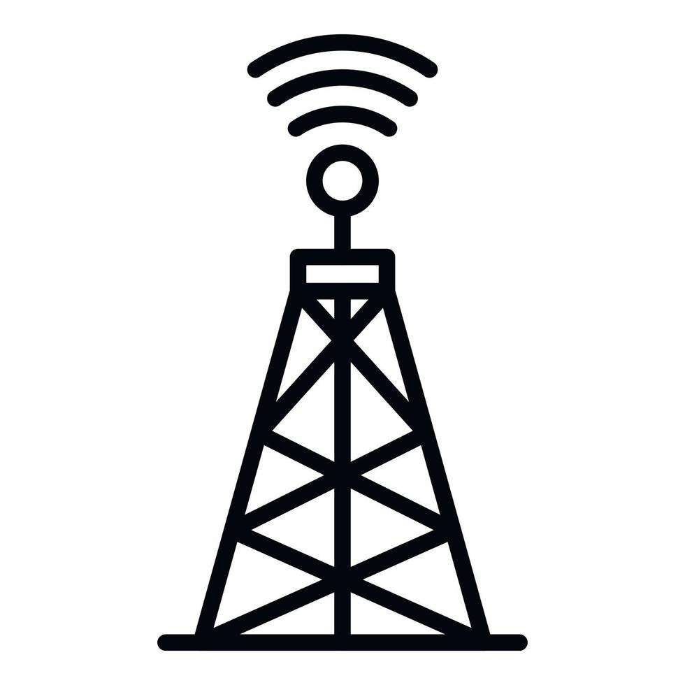 Communication transmitter icon, outline style vector