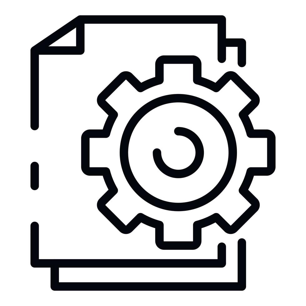 File system configuration icon, outline style vector