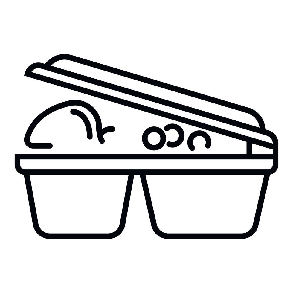 Lunch plastic box icon, outline style vector