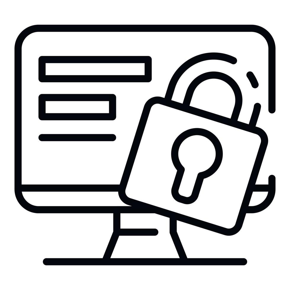 Web money security icon, outline style vector