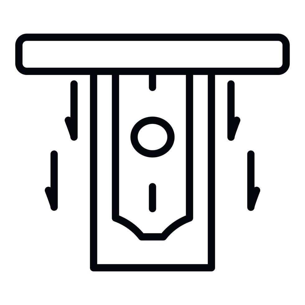 Atm money banknote icon, outline style vector