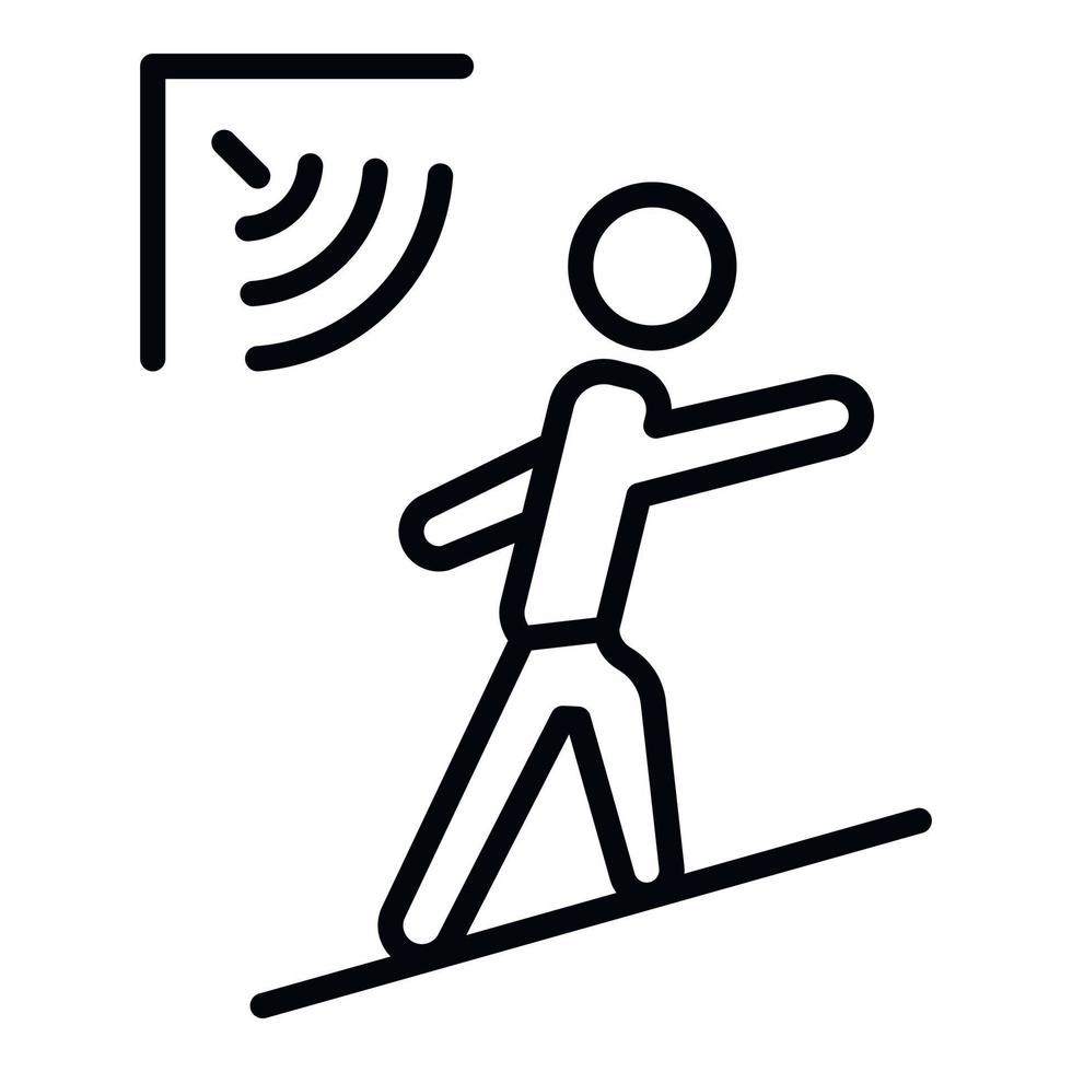 Man motion sensor icon, outline style vector