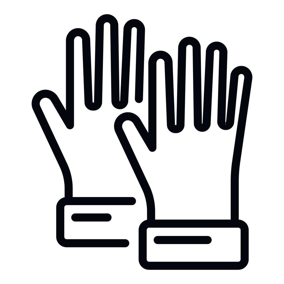 icono de guantes de limpieza, estilo de contorno vector