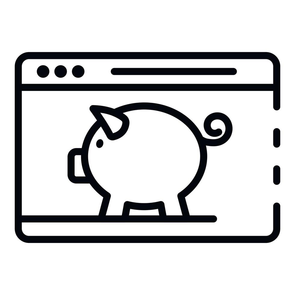 Web money piggy bank icon, outline style vector