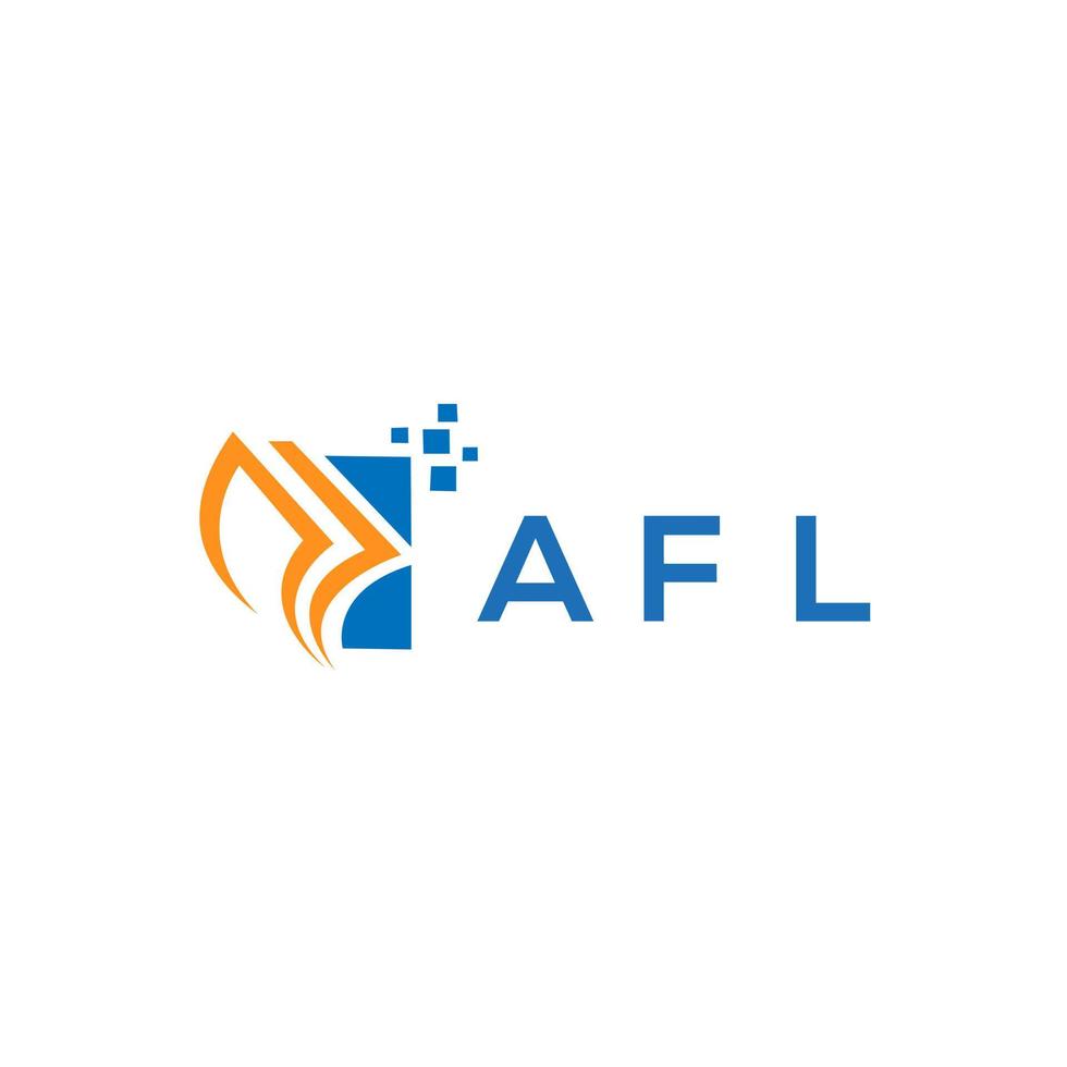 AFL credit repair accounting logo design on white background. AFL creative initials Growth graph letter logo concept. AFL business finance logo design. vector