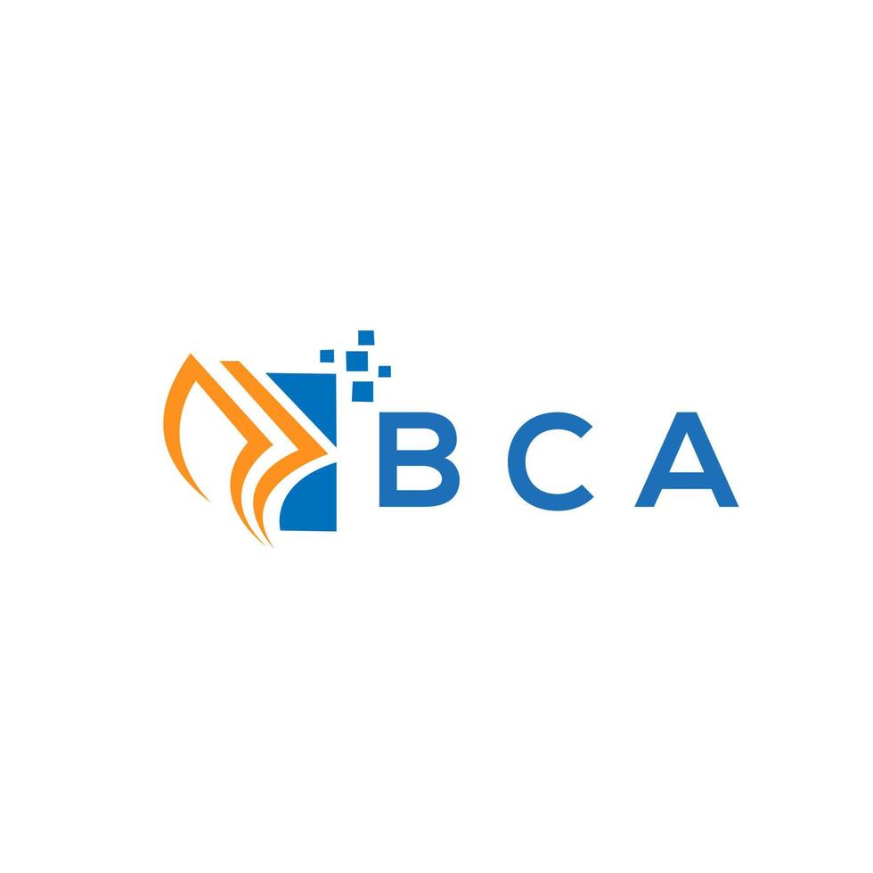 BCA credit repair accounting logo design on white background. BCA creative initials Growth graph letter logo concept. BCA business finance logo design. vector