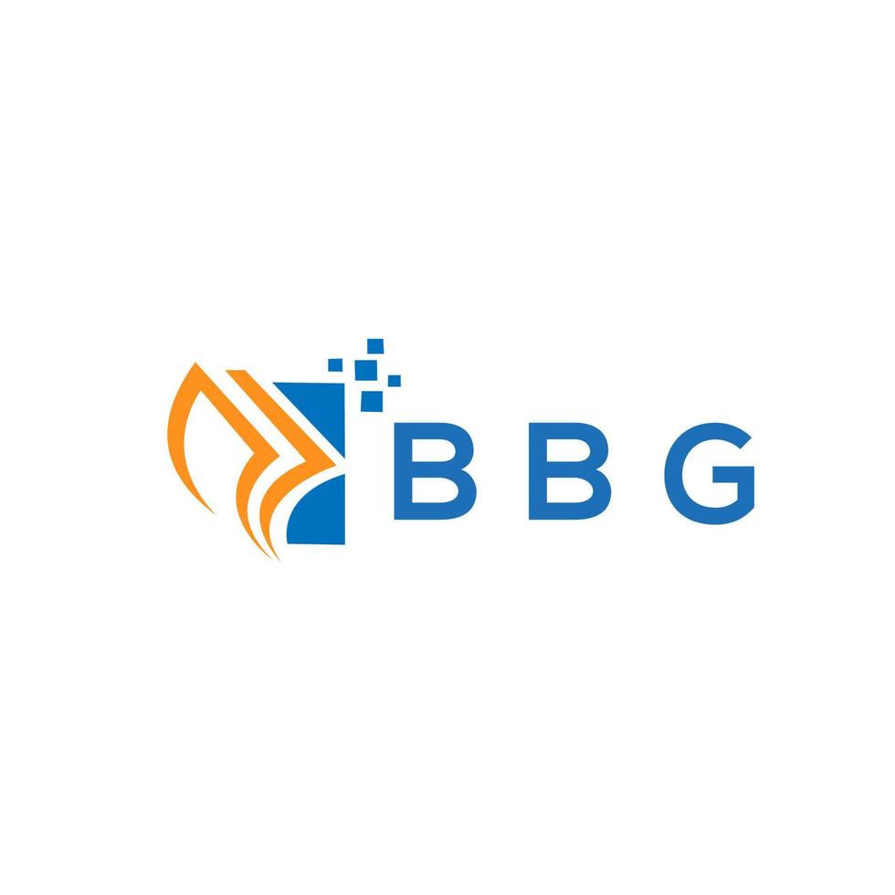 diseño de logotipo de contabilidad de reparación de crédito bbg sobre fondo blanco. Concepto de logotipo de letra de gráfico de crecimiento de iniciales creativas de bbg. diseño del logotipo de finanzas empresariales bbg. vector