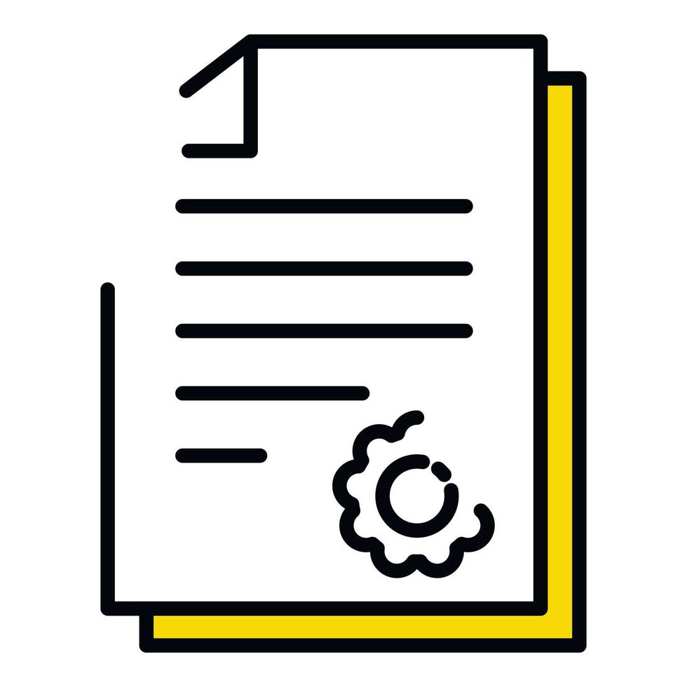 Paper documents icon, outline style vector